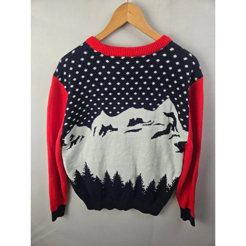 H&M Coca-Cola Holiday Sweater Mens M Red Navy Blue Ugly Christmas Knit 0898616 2